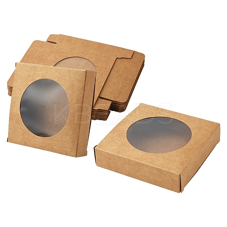 12pcs Square Kraft Paper Storage Gift Boxes CON-YW0001-83-1