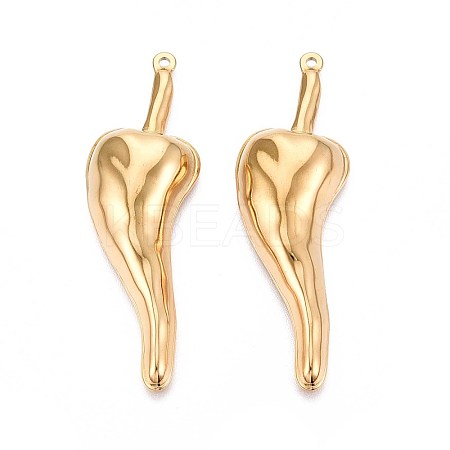 304 Stainless Steel Chili Pepper Big Pendants STAS-T067-42G-1