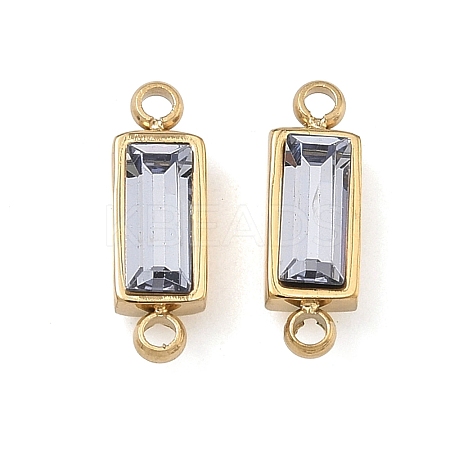 Birthstone 304 Stainless Steel Rhinestone Connector Charms STAS-L022-576G-04-1