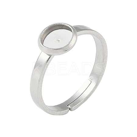 Non-Tarnish 304 Stainless Steel Adjustable Ring Components STAS-Z064-07P-01-1