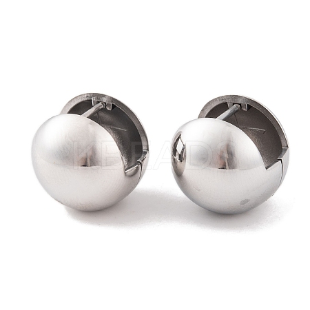 Non-Tarnish Round 304 Stainless Steel Hoop Earrings for Women LS-EJEW-E311-06P-1