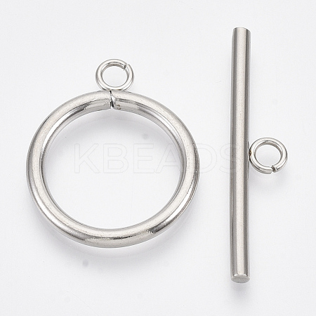 Non-Tarnish 304 Stainless Steel Toggle Clasps STAS-N087-05-1