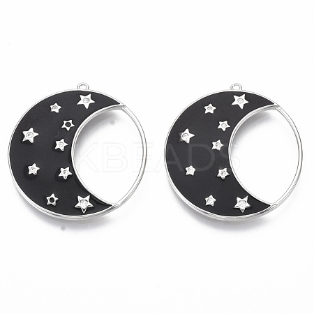 Brass Micro Pave Cubic Zirconia Pendants KK-R130-036-01P-NF-1