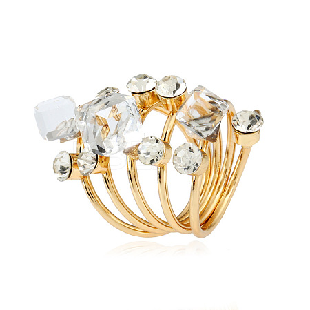 Alloy Rhinestone Multi-layer Rings LS-VU7935-1-1