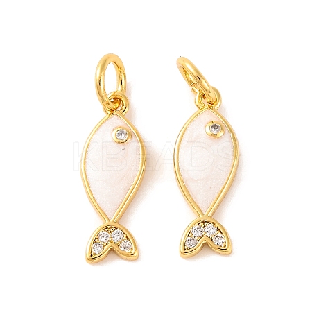 Rack Plating Brass Micro Pave Cubic Zirconia Pendants KK-H486-14G-02-1