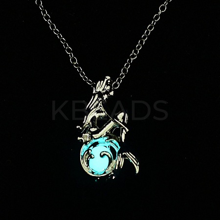 Luminous Alloy Locket Pendant Necklaces NJEW-F284-06B-1
