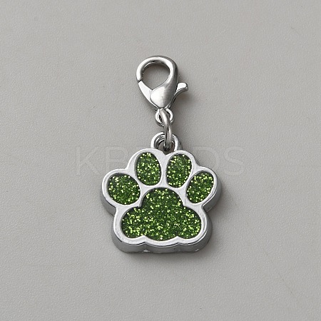 Zinc Alloy Enamel Glitter Powder Pendant Decoration HJEW-WH0001-14P-04-1