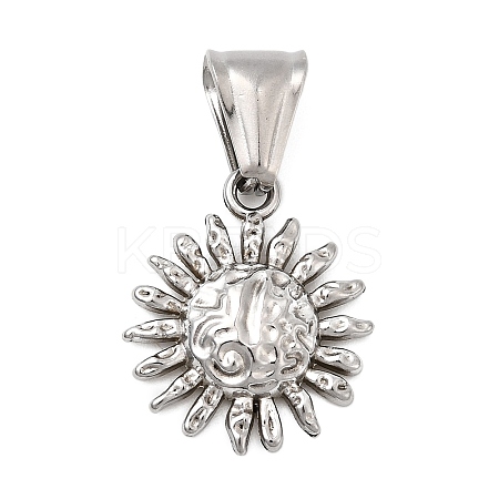 Textured 304 Stainless Steel Pendants STAS-B167-06P-1