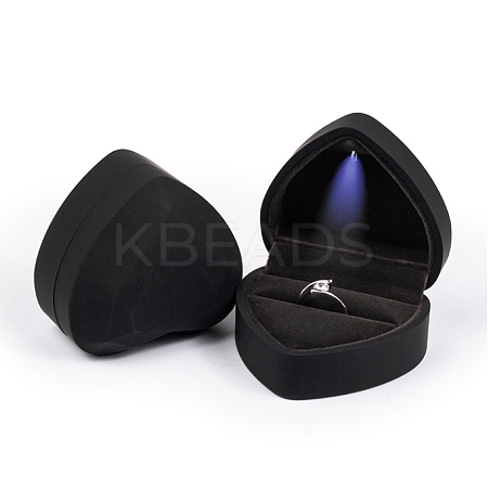 Heart Shaped Plastic Ring Storage Boxes LS-CON-C020-01B-1