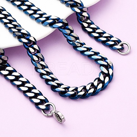 10MM 304 Stainless Steel Cuban Link Chain Necklaces NJEW-C099-04A-01-1