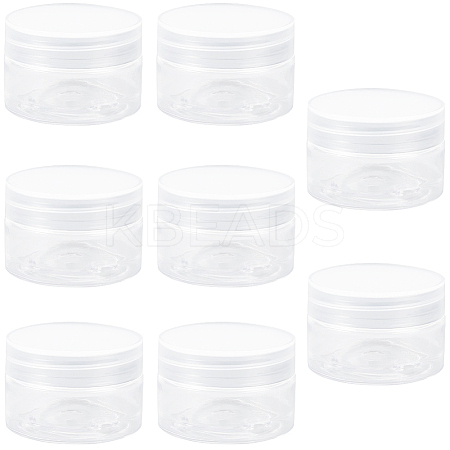 8Pcs Transparent Plastic Empty Portable Facial Cream Jar CON-CP0001-015C-1