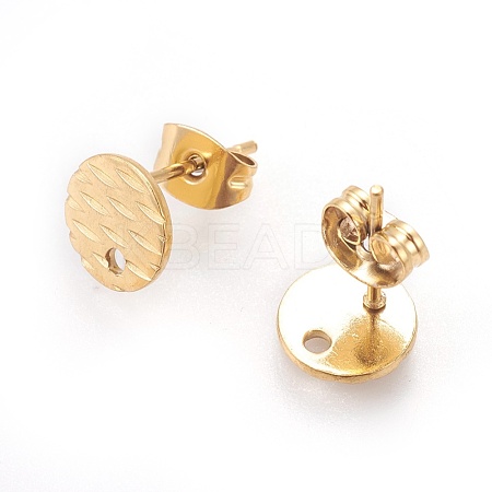 Ion Plating(IP) 304 Stainless Steel Ear Stud Findings STAS-O119-16B-G-1