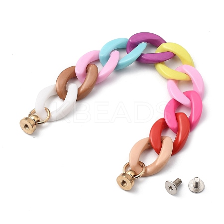 Opaque Acrylic Curb Chain for DIY Keychains HJEW-JM00400-03-1