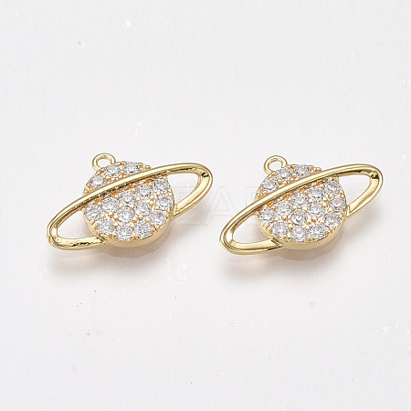 Brass Micro Pave Cubic Zirconia Pendants KK-T038-513G-1