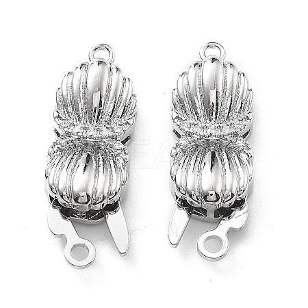 Brass Micro Pave Clear Cubic Zirconia Box Clasps KK-G523-13P-1