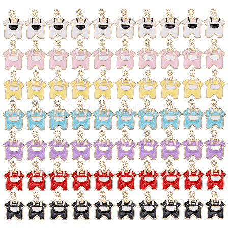 70Pcs 7 Colors Zinc Alloy Enamel Pendants FIND-CA0010-37-1
