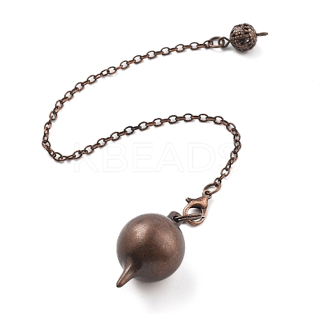 Brass Dowsing Pendulum Big Pointed Round Pendants KK-H491-03R-1