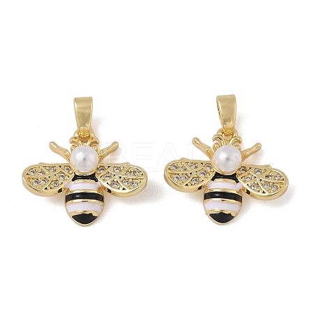 Brass Micro Pave Cubic Zirconia Pendants KK-F924-02G-02-1