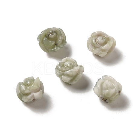 Natural Peace Jade Carved Flower Scattered Beads G-O156-B-34-1
