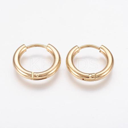 304 Stainless Steel Huggie Hoop Earrings EJEW-P138-02-15mm-G-1