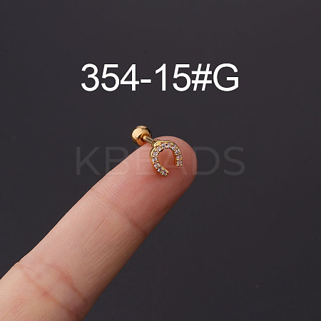 316L Stainless Steel Micro Pave Cubic Zirconia Cartilage Earrings WG094CA-33-1