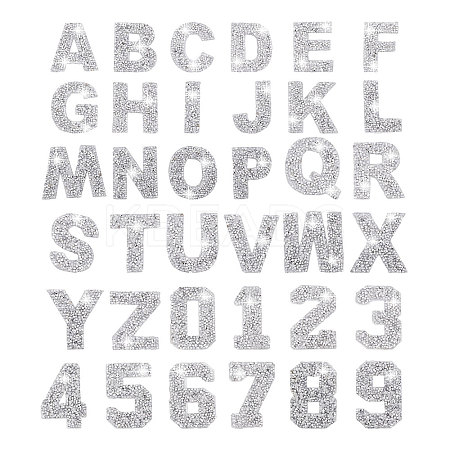 4 Sets 2 Styles Number 0~9 & Alphabet Hotfix Rhinestone PATC-GL0004-13-1