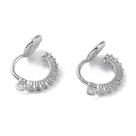 Brass with Cubic Zirconia Cuff Earring Findings KK-B087-14P-1
