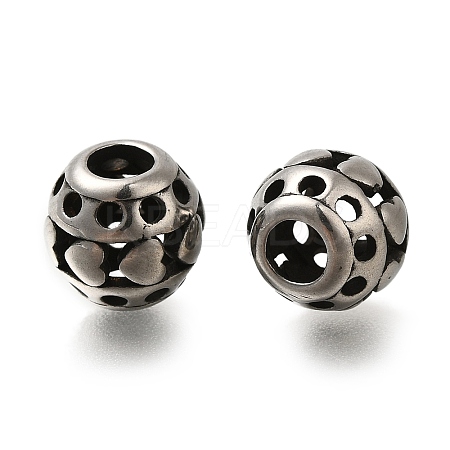 304 Stainless Steel European Beads STAS-D191-05G-AS-1