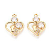 Brass Micro Pave Clear Cubic Zirconia Pendants KK-T077-35G-1