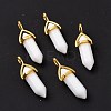 Bullet Glass Pointed Pendants GLAA-K058-02G-07-2