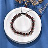 Adjustable Natural Red Jasper and Non-magnetic Synthetic Hematite Braided Bead Bracelets BJEW-Z090-01M-3