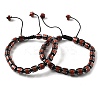Adjustable Natural Red Jasper and Non-magnetic Synthetic Hematite Braided Bead Bracelets BJEW-Z090-01M-4