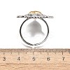 Gothic Style Brass Micro Pave Clear Cubic Zirconia Cuff Rings for Women RJEW-U051-02A-GP-5