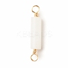 Natural White Jade Connector Charms PALLOY-JF01454-07-3