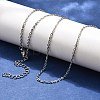 Non-Tarnish 304 Stainless Steel Cable Chain Necklace X-STAS-T040-PJ204-45-2
