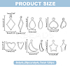 120Pcs 6 Styles 304 Stainless Steel Open Pendants STAS-AR0002-58P-2