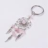 Natural Chip Rose Quartz Keychain KEYC-JKC00119-01-1