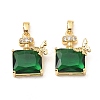 Brass Micro Pave Cubic Zirconia Pendants KK-G533-13G-01-1