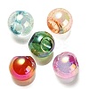 UV Plating Rainbow Iridescent Acrylic Beads OACR-G012-02-1