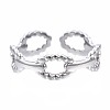 Non-Tarnish 304 Stainless Steel Oval Wrap Open Cuff Ring RJEW-T023-18P-1