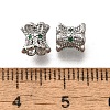 Brass Micro Pave Green Cubic Zirconia Beads KK-M318-24P-02-3
