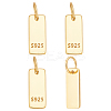 4Pcs 925 Sterling Silver Blank Rectangle Charms STER-PH0004-08-1