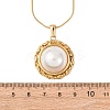 304 Stainless Steel & Acrylic Imitation Pearl Half Round Pendant Snake Chain Necklaces for Women NJEW-F354-07G-5