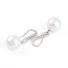 Rack Plating Brass Cubic Zirconia ABS Pearl Earring Hooks EJEW-S219-16P-07-2