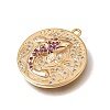 Brass Micro Pave Purple Cubic Zirconia Pendants CU-CBA7960-04G-2