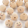 Printed Natural Wood European Beads WOOD-T019-13B-02-1