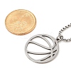 201 Stainless Steel Laser Cut Basketball Pendant Box Chain Necklaces for Women Men NJEW-Q004-04P-5