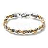 304 Stainless Steel Rope Chain Bracelets for Women BJEW-C091-03B-GP-4