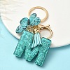 Resin & Acrylic & Faux Suede Tassel Keychain X1-KEYC-YW00119-13-1