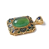 Natural Green Onyx Agate(Dyed & Heated) Rectangle Pendants KK-K399-18A-03-2